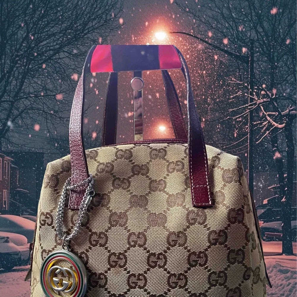 Vintage Gucci, mini Beige and Brown Monogram Bag - Picture 2 of 8